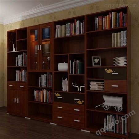 厂家定制纯实木书柜 盛诺室内设计书柜子