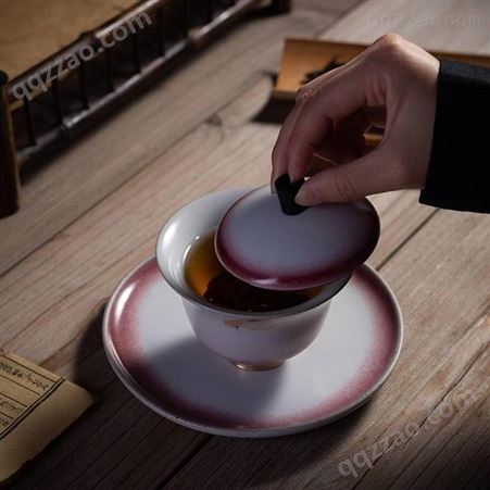 陶瓷茶杯三才盖碗 功夫茶具套装泡茶器 单个大号复古手工防烫敬茶杯