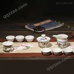 景德镇家用客厅简约陶瓷茶壶茶杯套装 斗彩鸡缸杯便携功夫茶具礼品
