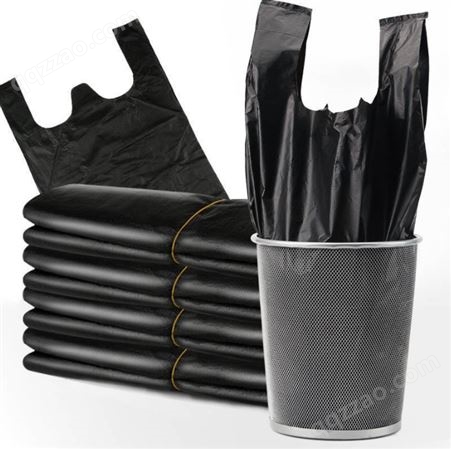 亿尔 家用垃圾袋 背心加厚手提塑料袋 厨房物业一次性黑色塑料背心袋