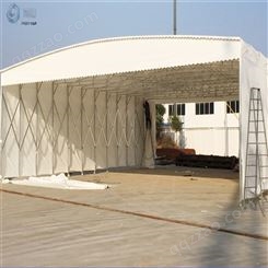 昆山定做临时移动仓储雨篷 鸿禧推拉收缩型厚油布折叠帐棚施工