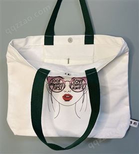 帆布袋单肩手提包袋定制logo品牌帆布包印图案环保袋购物袋