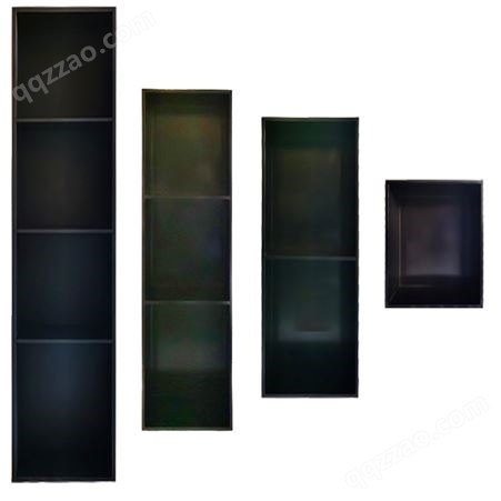 黑钛金拉丝背景墙拼装柜 浴室嵌入式不锈钢壁龛装饰柜定制