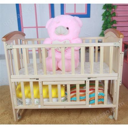 波比木业 定制环保实木儿童床 男孩女孩带护栏婴儿床 规格齐全