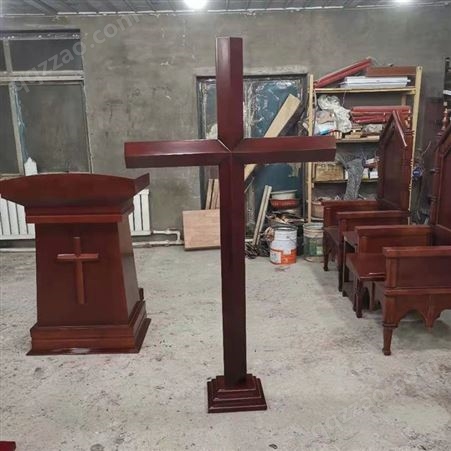 定制恒森木业 教堂教会实木十字架 木质壁挂 大型摆件可定制
