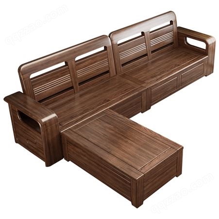 德式实木沙发全实木客厅小户型现代简约冬夏两用储物胡桃木