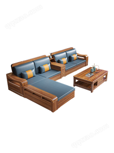 新中式实木沙发组合黑胡桃木禅意极简会客厅可定制家具