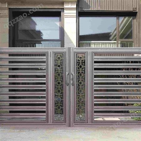 铝艺大门 院子平开入户门 福民金属 新中式样式 坚固耐用