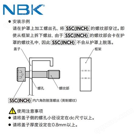 日本NBK SSC(INCH)英制螺纹内六角防脱落螺丝螺栓紧固件