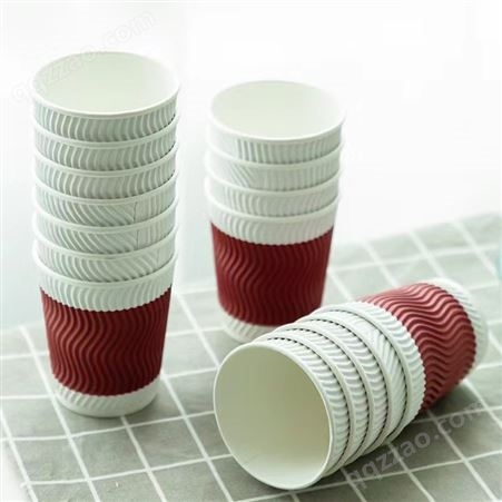 得力19206双层纸杯（红色）280ml （20只/包）40包/箱
