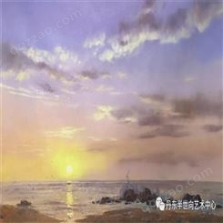 朝鲜画 朝鲜油画价格 赵成赫（功勋艺术家）《旭日东升》90x50
