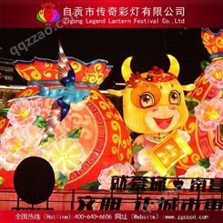 国庆中秋装饰led灯 传统主题织布花灯展牛年生肖动物彩灯