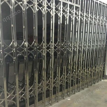 钛合金推拉门 月超建材不锈钢拉闸门定制 伸缩门折叠门