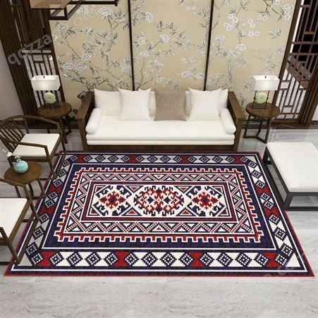 3D印染民族风卧室地毯 欧式客厅地毯沙发毯满铺可水洗地垫批发