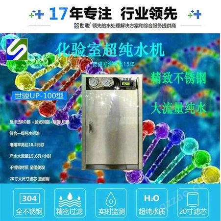 每小时10升 化验室超纯水机 深圳世骏不锈钢超纯水机仅售4800元