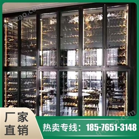 不锈钢玻璃酒柜 酒柜定制 标艺不锈钢制品厂家供应