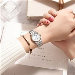 韩版时尚女士手表全自动非机械不锈钢防水石英表女学生钢带腕表