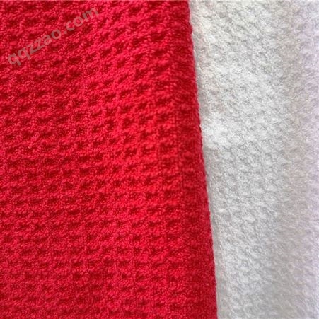 【千色可选】科亿纺织双面绒新款华夫格沙滩巾面料毛巾布服装布料