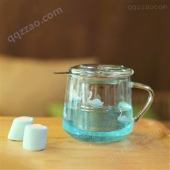sohome晶钻耐热玻璃茶隔杯C786-45 安全健康耐温差过滤泡茶杯 时尚清水分离家用玻璃杯450ml 批发