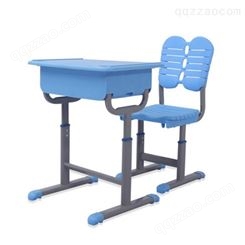 3工厂直销课桌椅学生桌椅可升降课桌单人多层板桌 可调节高度蓝色培训桌椅 批发0010溢彩家具